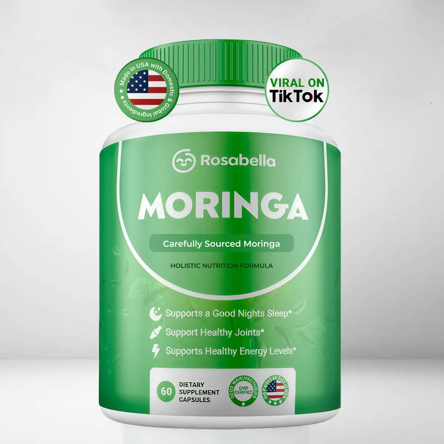 🌿 Rosabella Moringa – Naturally Lowers Cortisol & Restores Balance