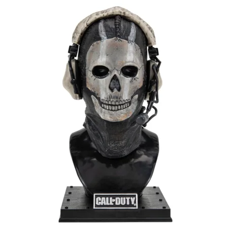 تمثال نصفي لشخصية غوست (Ghost) من كول أوف ديوتي - تمثال نصفي بحجم 8 بوصات يتضمن القناع، وسماعات رأس ديكورية، وقاعدة عرض ثقيلة.