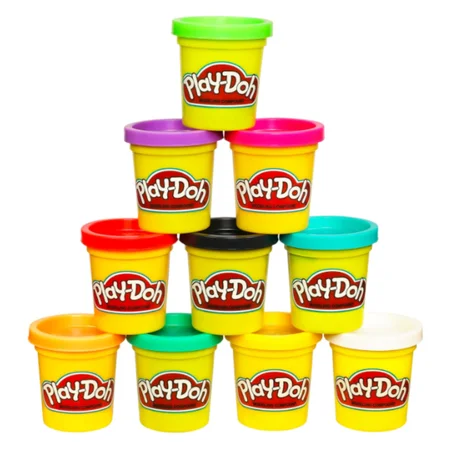 علبة معجون تشكيل بلاي دو مكونة من 10 قطع من الألوان المتنوعة