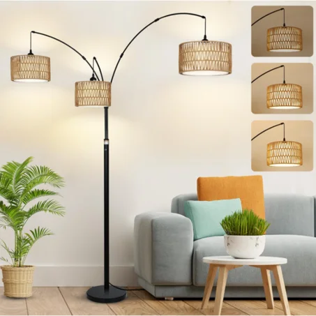 مصباح زاوية ثلاثي الأذرع بنمط ريفي