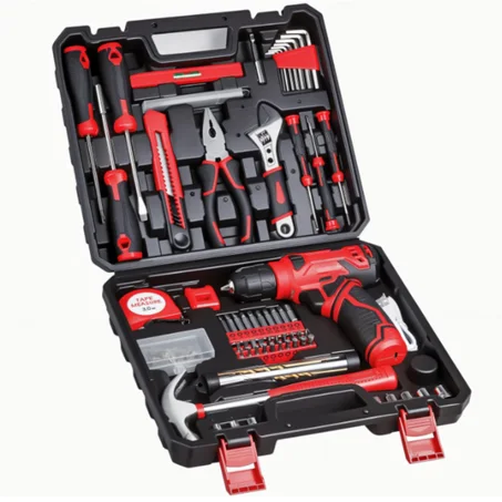 طقم أدوات متكامل 132 قطعة مع مثقاب لاسلكي 8 فولت