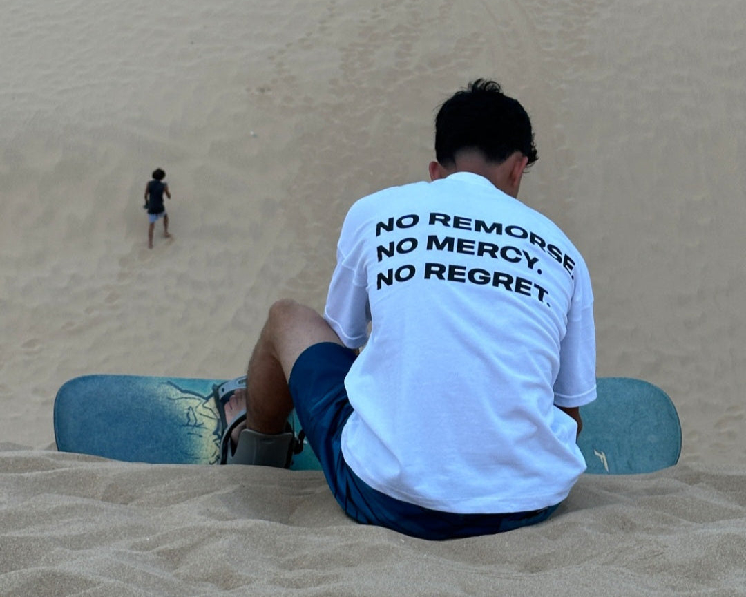 NO REMORSE NO MERCY NO REGRET T-SHIRT WHITE