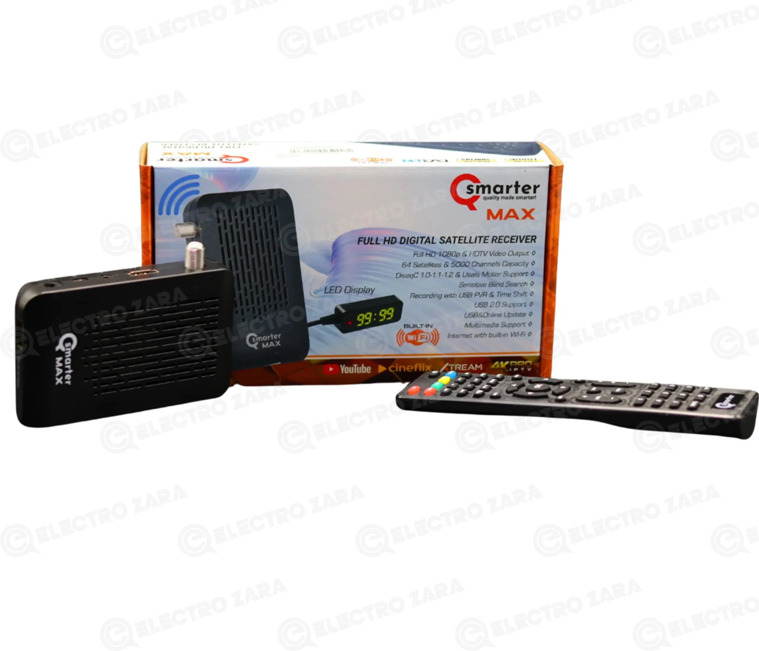 Qsmarter MAX Rècepteur Numerique – Serveur 1 ans / IPTV 1 ans / 1 ans CinFlix