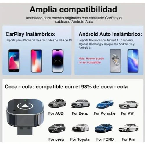 Adaptateur Sans Fil 2-en-1 CarPlay & Android Auto – Convertisseur USB Voiture