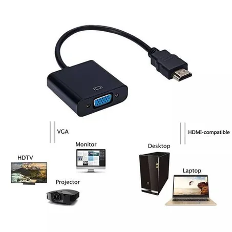 Adaptateur HDMI vers VGA – Noir – 1080P – Audio analogique