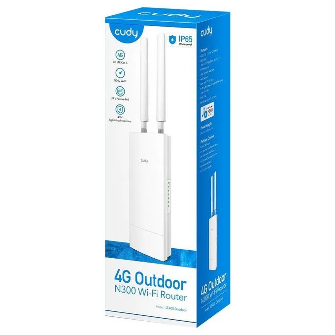 Routeur 4G Extérieur Cudy LT400 N300 – Étanche IP65