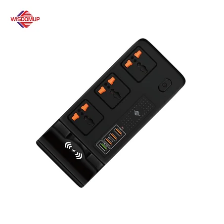 Multiprise et Parafoudre Universel WISDOMUP « BIG MAC » SPQ-07 avec 4 Ports USB et Charge sans Fil – 2500W