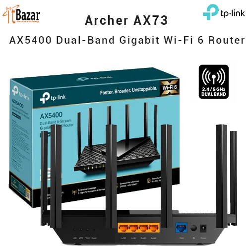Archer AX73 – Routeur Wi-Fi 6 Gigabit Bi-bande (2.4GHz / 5GHz) – Noir