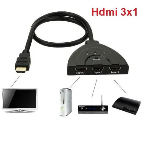 Generic Hub Switch Convertisseur HDMI 3×1, Câble HDMI vers 3 Ports Hdmi/select 123