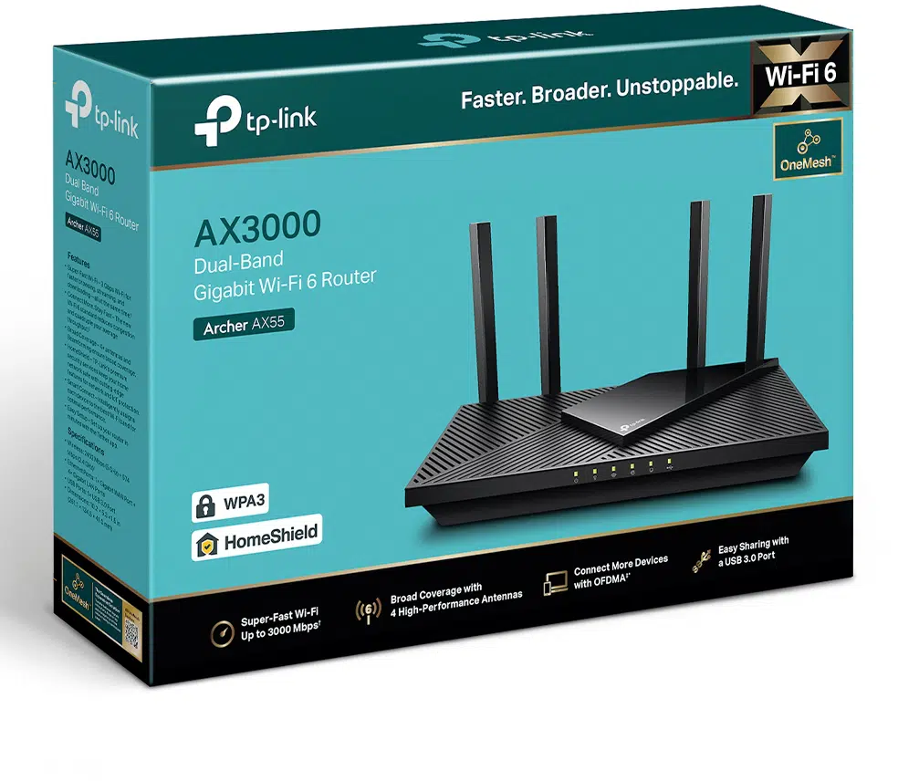 Routeur TP-Link Archer AX55 AX3000 Wi-Fi 6 (ARCHERAX55) – EVO TRADING