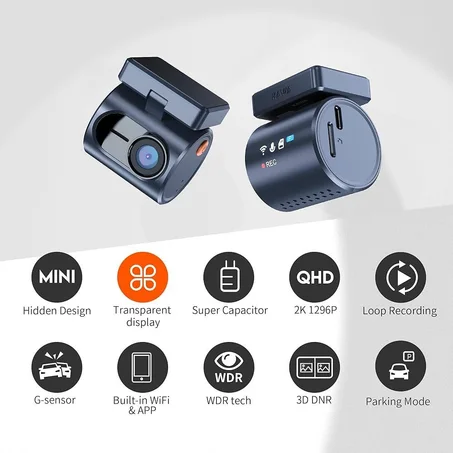 KAWA MINI 3 Pro Gen 2 Dashcam (Carte Memoire 64 GB inclus)