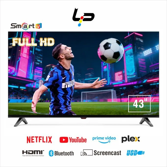 LP Smart TV 43 pouces - Image Full HD - Android 14.0 - WiFi - Idéale pour salon/famille - Tuner TV numérique