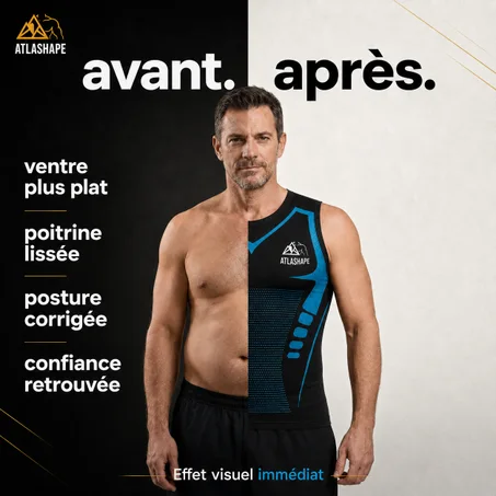 ATLASHAPE Débardeur de Compression Sculptant pour Homme | Silhouette Affinée & Posture Redressée