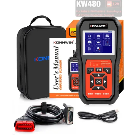 Scanner OBD2 de voiture professionnel KONNWEI Outil de diagnostic de moteur ABS SRS Scanner de diagnostic complet de voiture KW480 pour BMW