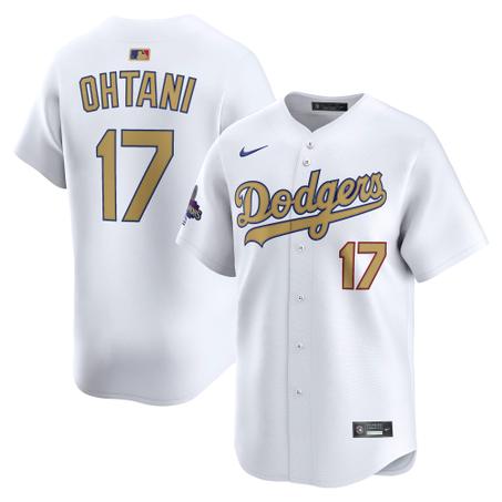 Men's Los Angeles Dodgers Shohei Ohtani  White 2025 Gold Collection Limited Jersey