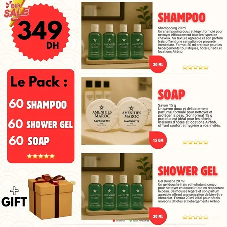 Pack Amenities pour Airbnb, Hôtels & Maisons d’Hôtes