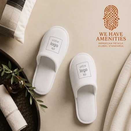 Chaussons Hôtel Personnalisés – Pack 100 Paires | Velours & Nid d’Abeilles