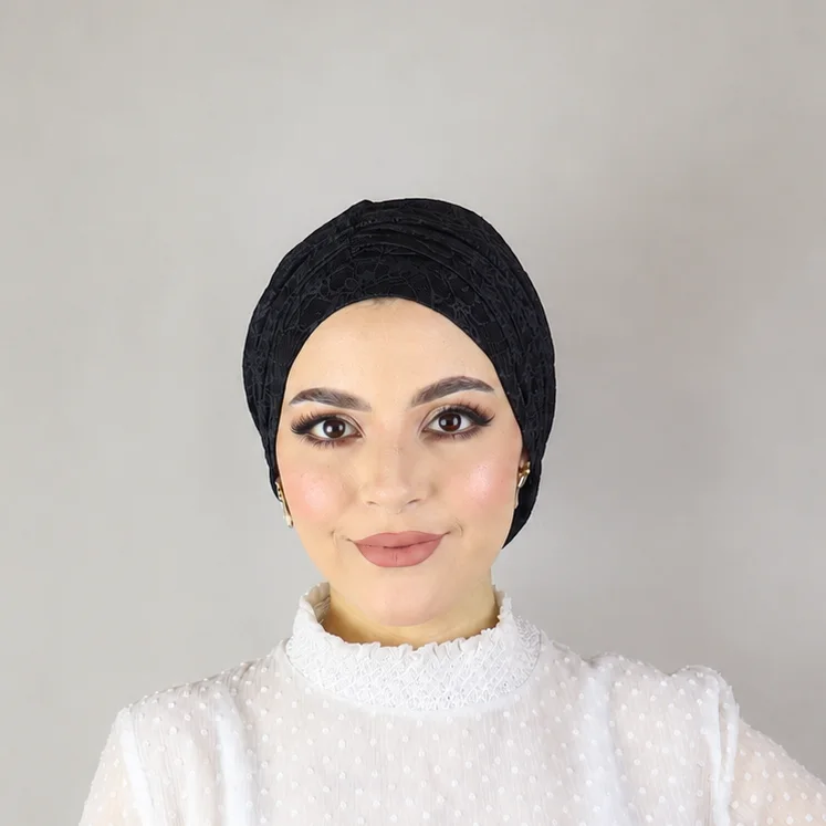Turban papillon en dentelle
