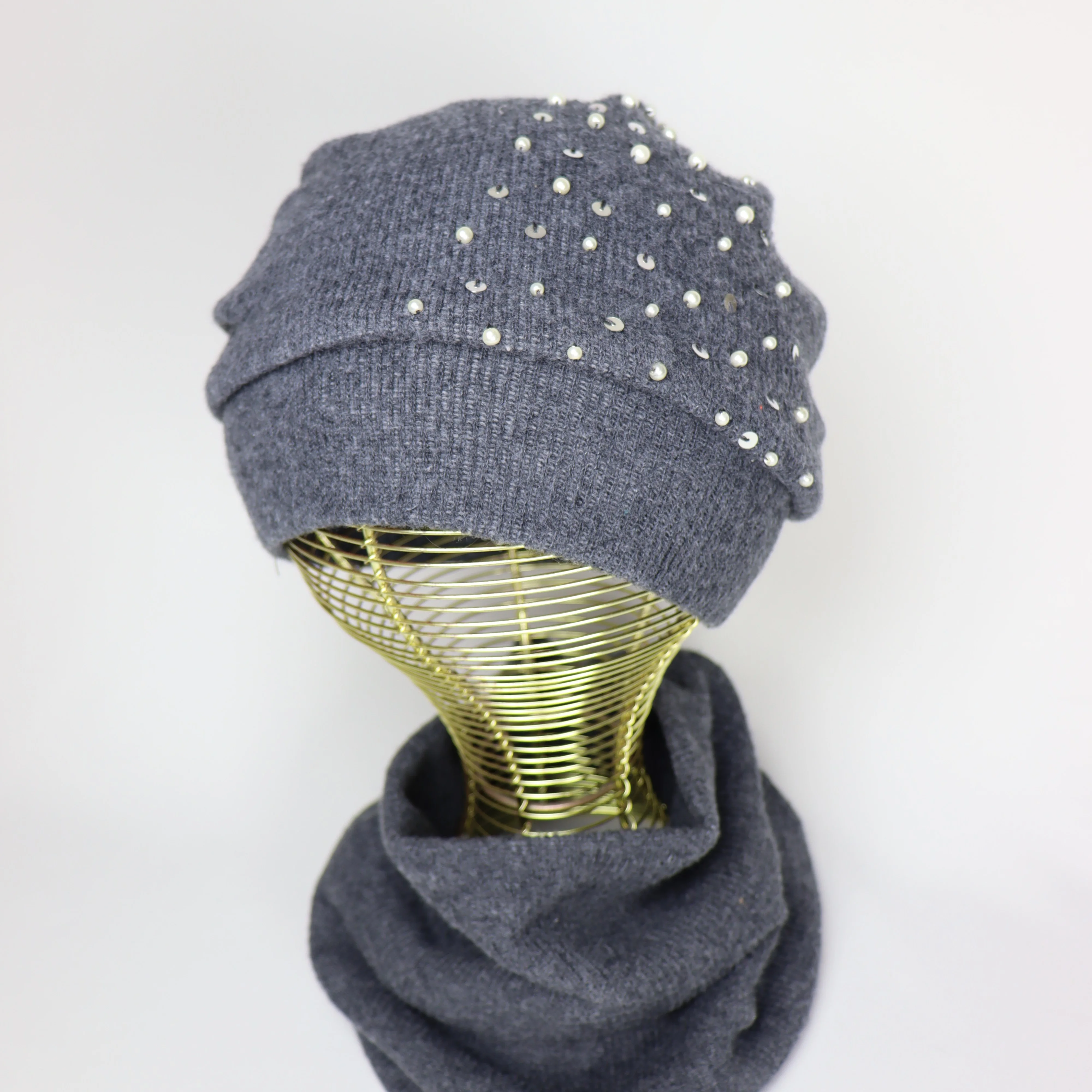 Turban Hiver 2 Pièces Perlé