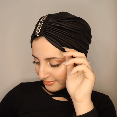 Turban Effet Cuir En Chaîne