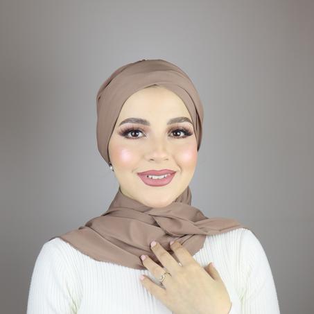 Turban chale Jasmine en crepe jersey