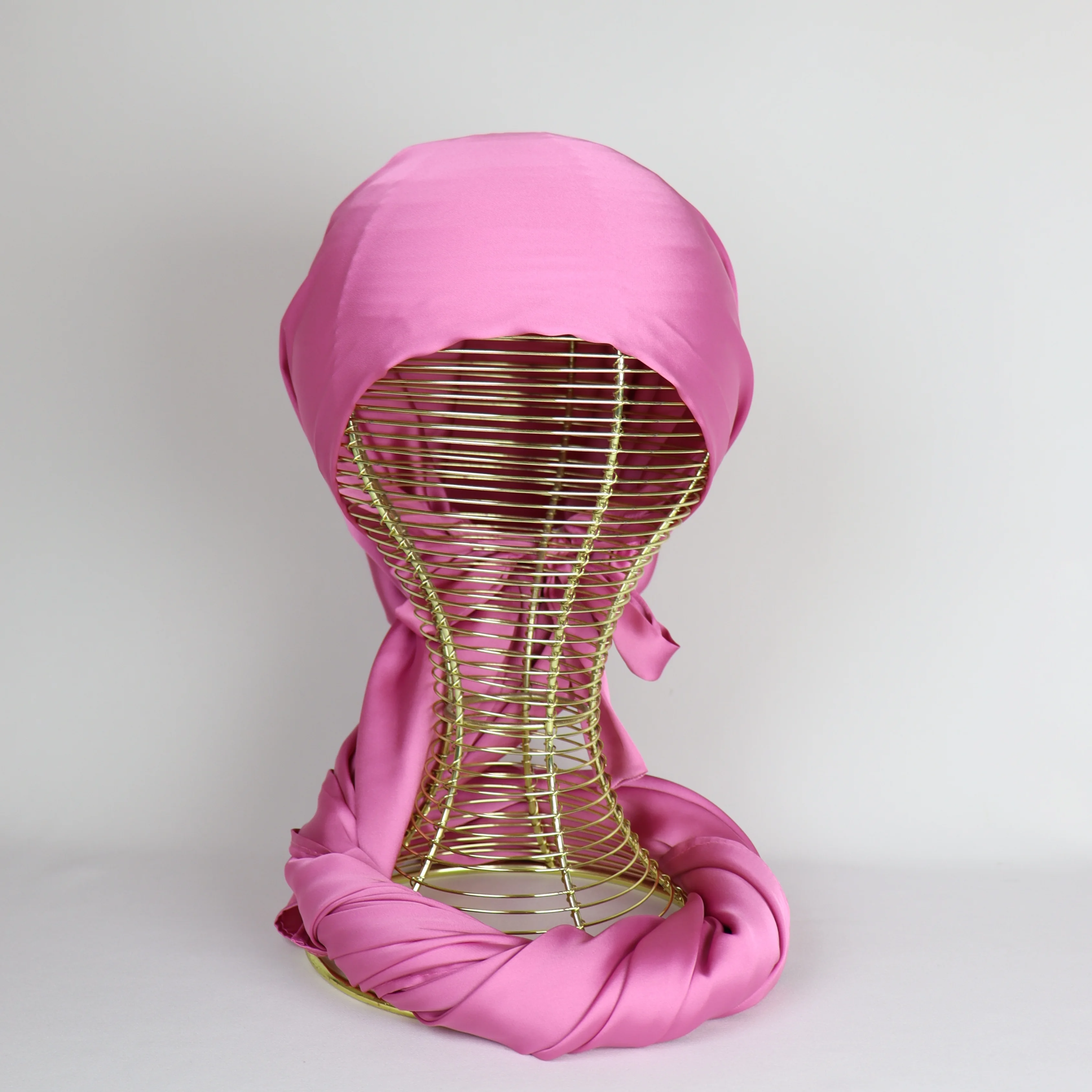 Turban chale ajustable satin demi soie