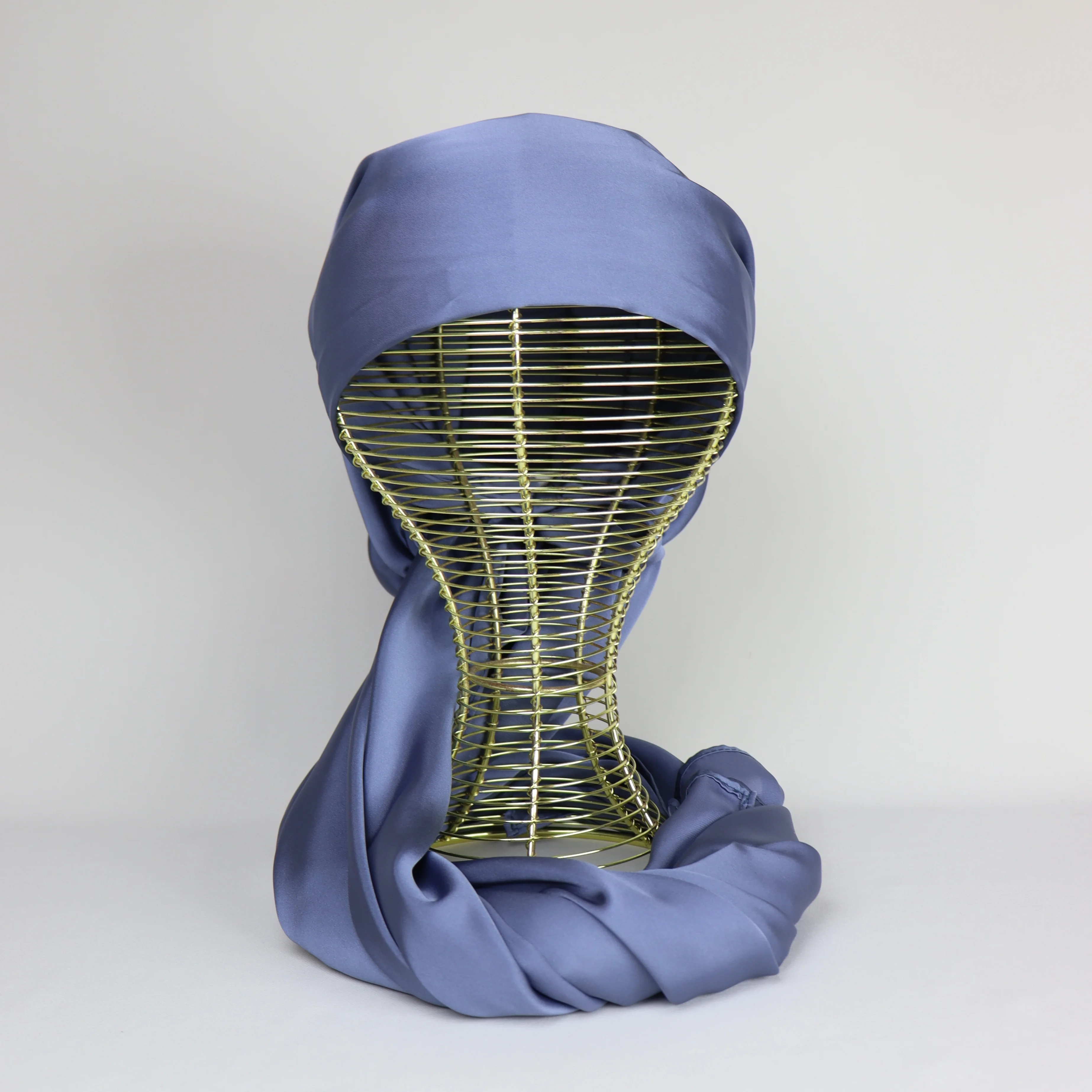 Turban chale ajustable satin demi soie
