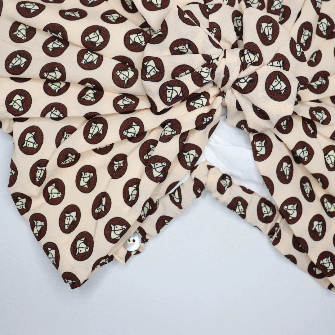 Turban Imprimé Beige