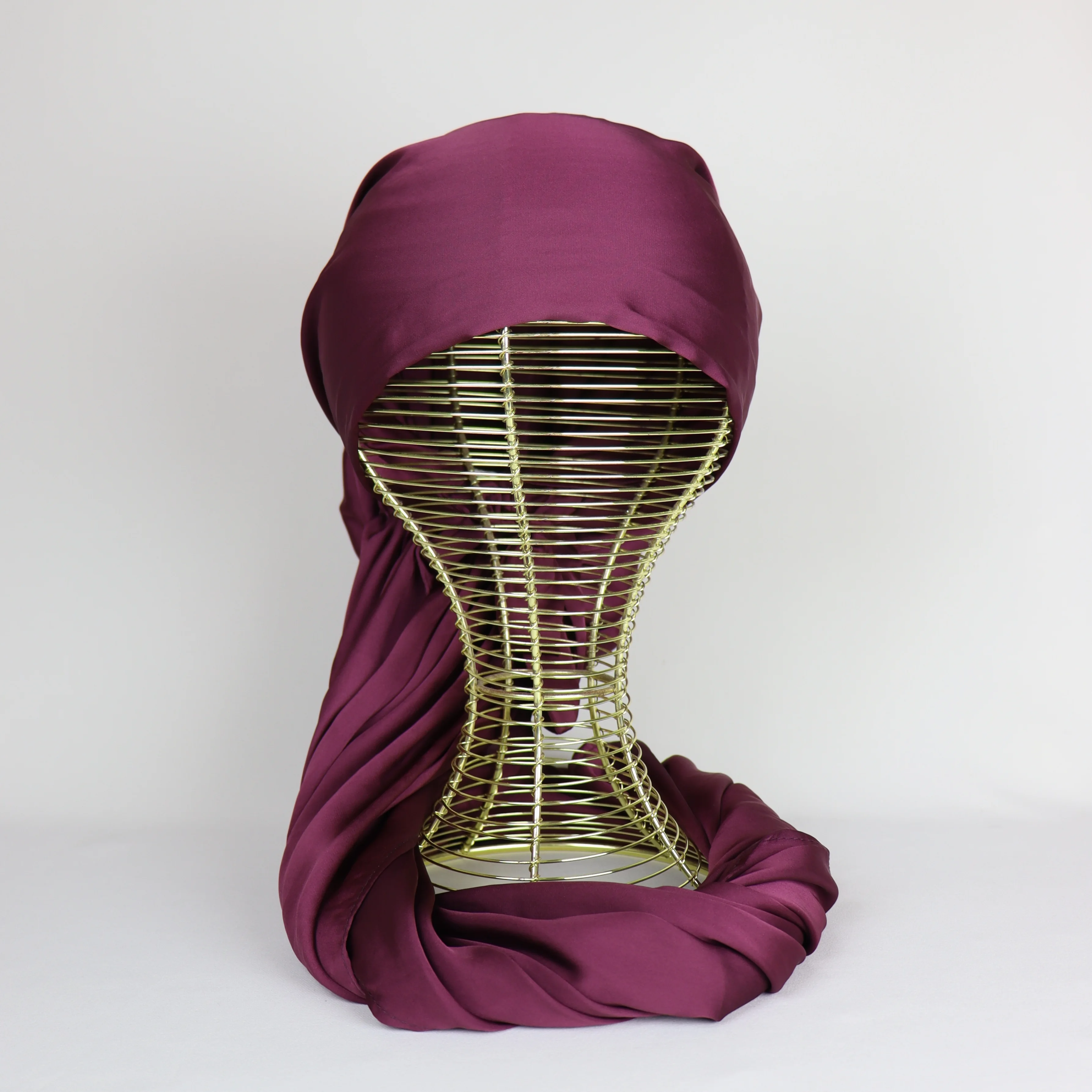 Turban chale ajustable satin demi soie