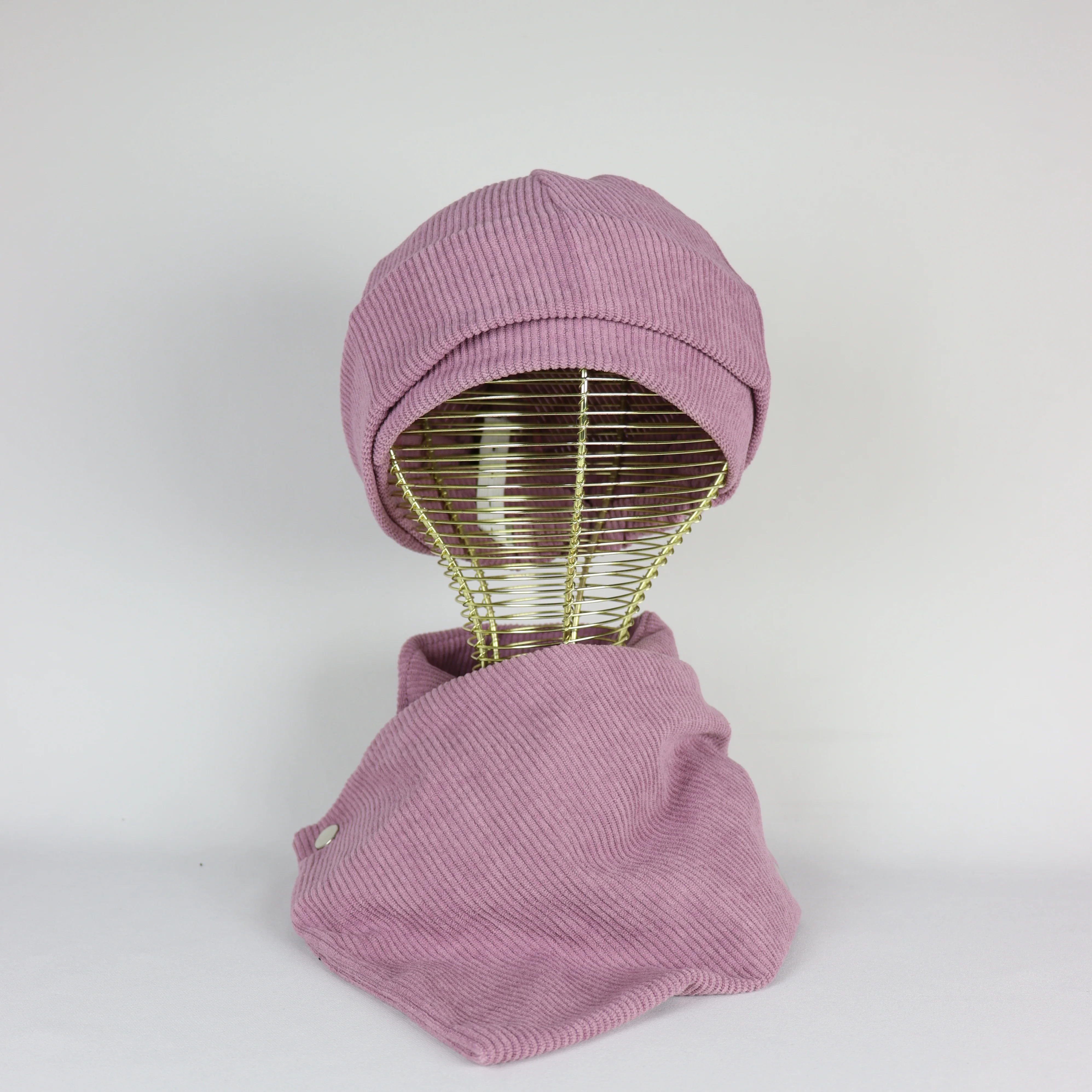 Béret Hijab en Velours Côtelé Coton – Ajustable