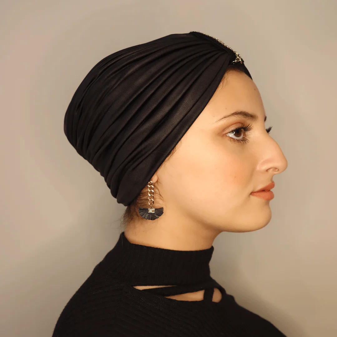 Turban Effet Cuir En Chaîne