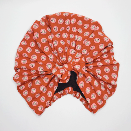 Turban Imprimé Orange Brique