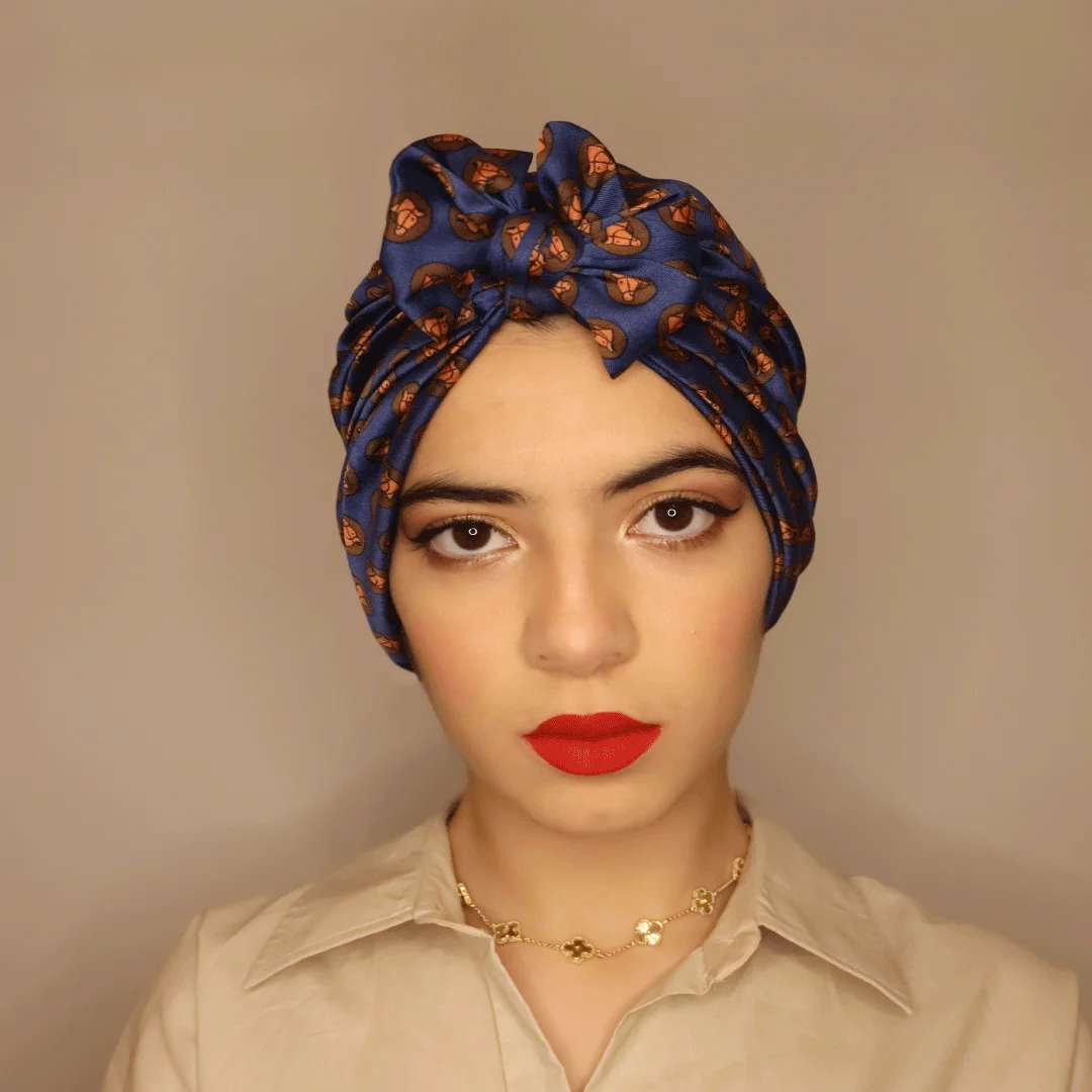 Turban Imprimé Bleu