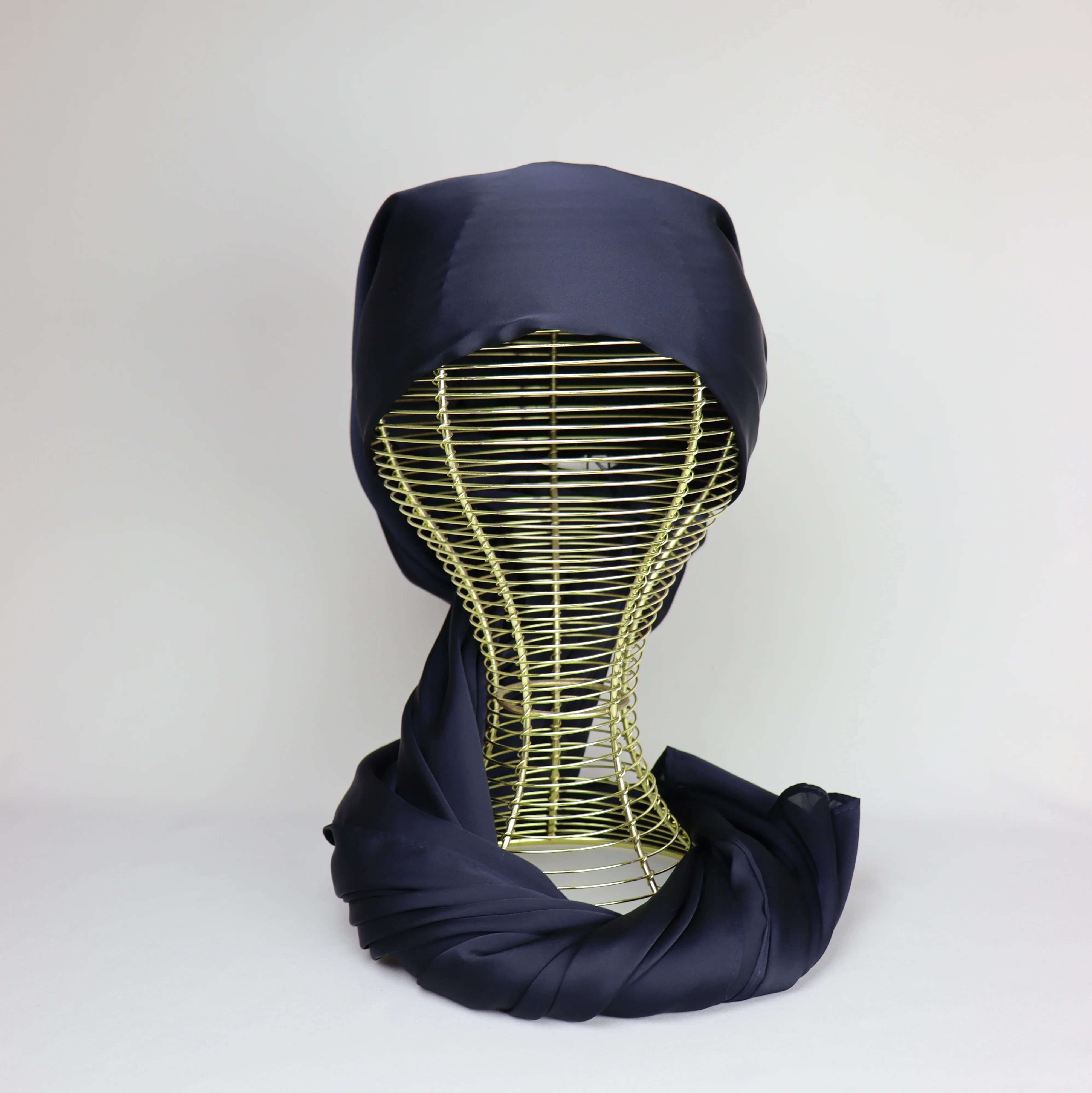 Turban chale ajustable satin demi soie