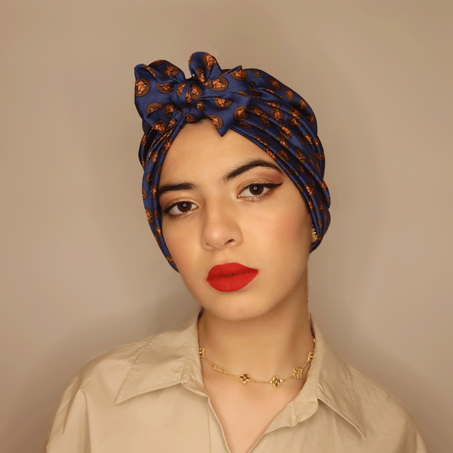 Turban Imprimé Bleu