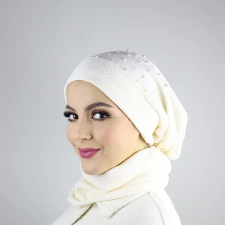 Turban Hiver 2 Pièces Perlé