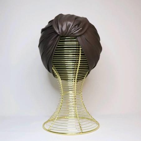 Turban Twist 3D Semi Cuir Marron