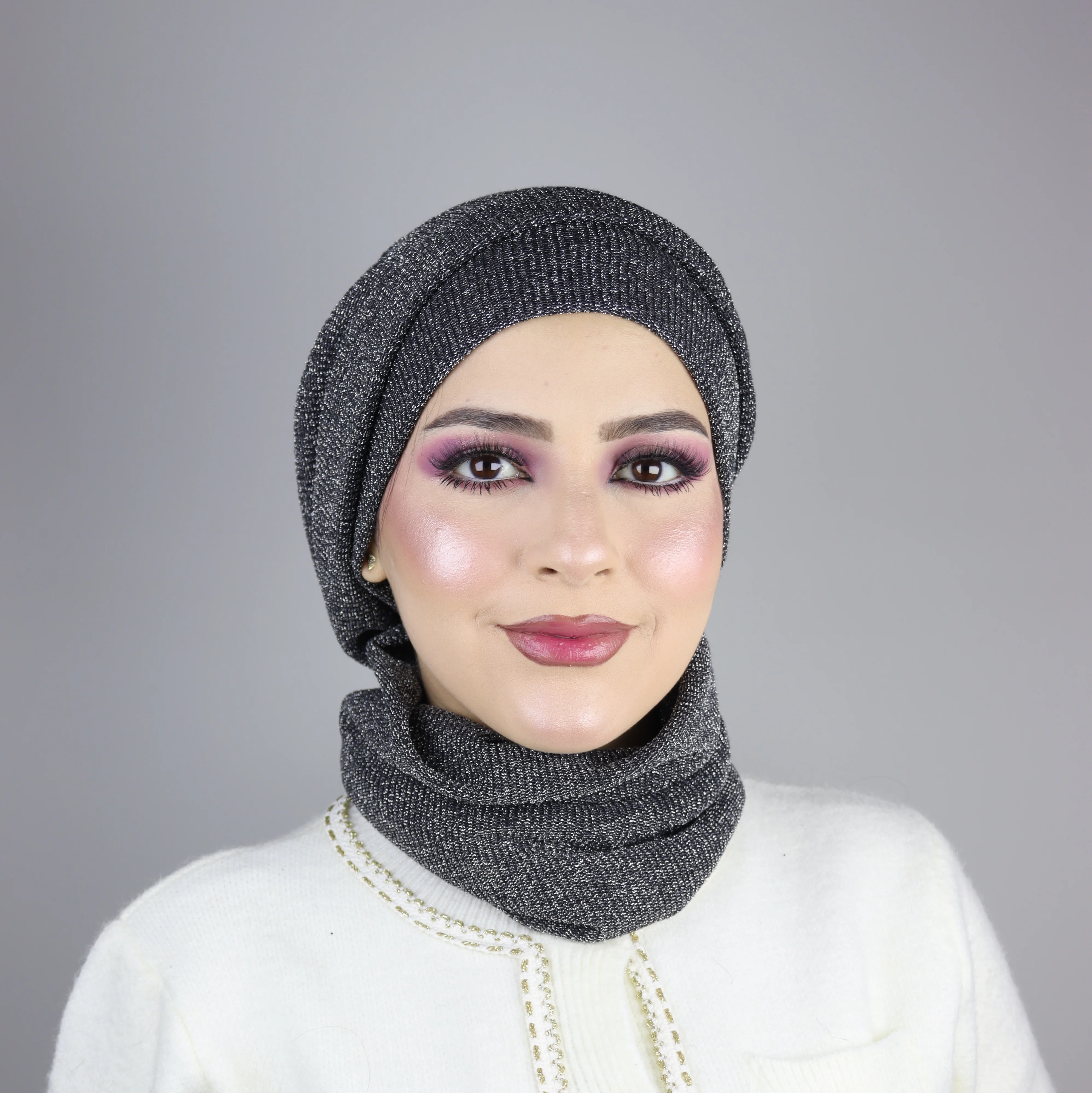 Turban Hiver 2 piéces Pailleté