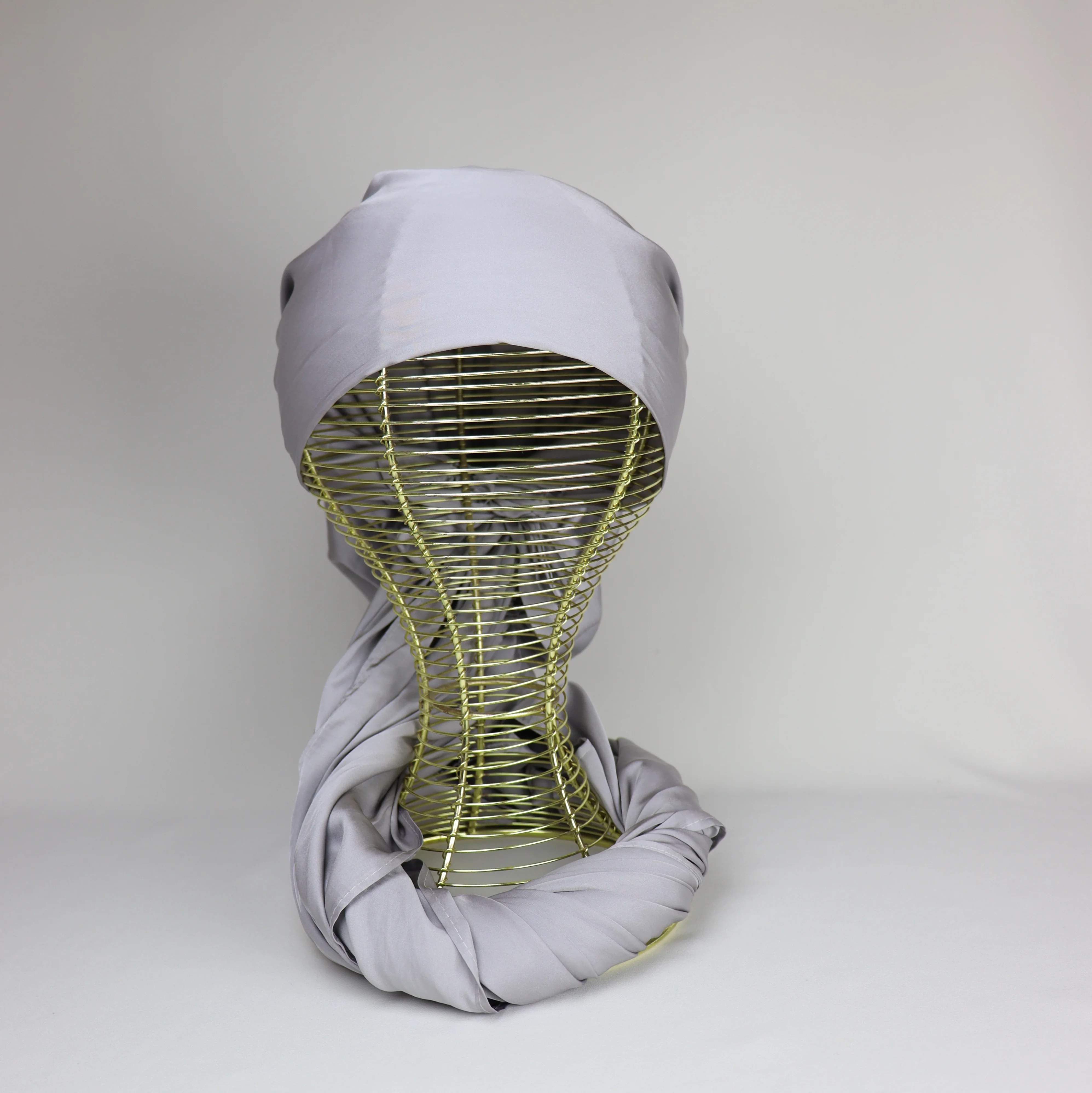 Turban chale ajustable satin demi soie