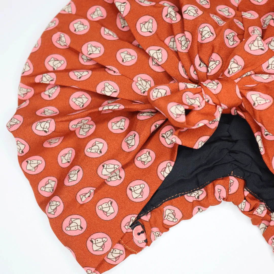 Turban Imprimé Orange Brique