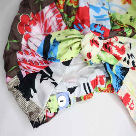 Turban Satin de Soie Fleurie