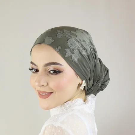 Turban Féminité Multiway en Tulle Brodé