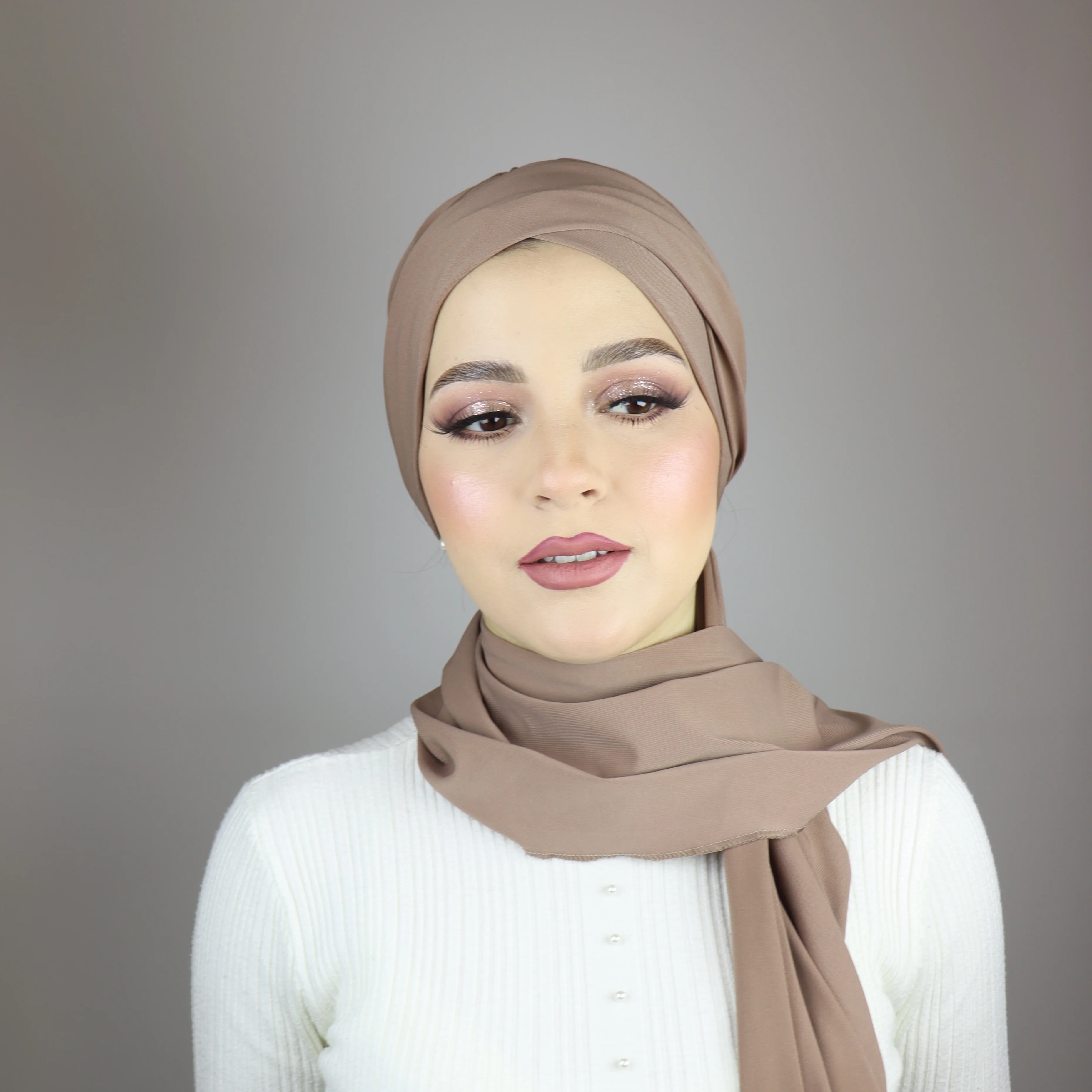 Turban chale Jasmine en crepe jersey