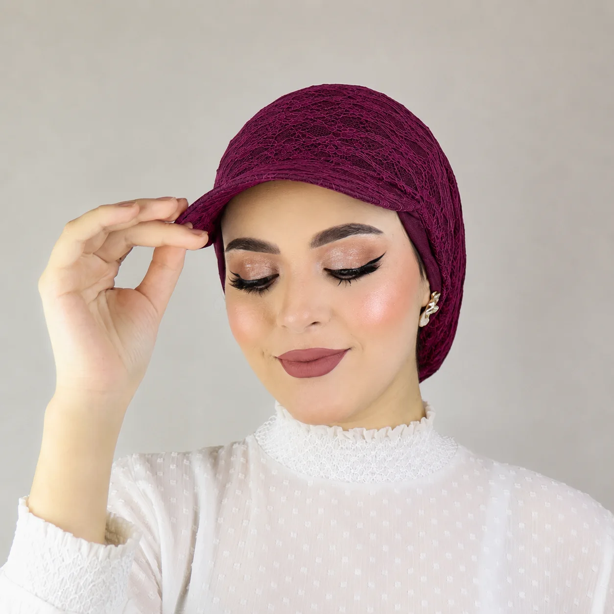 Turban Casquette Féminité en dentelle