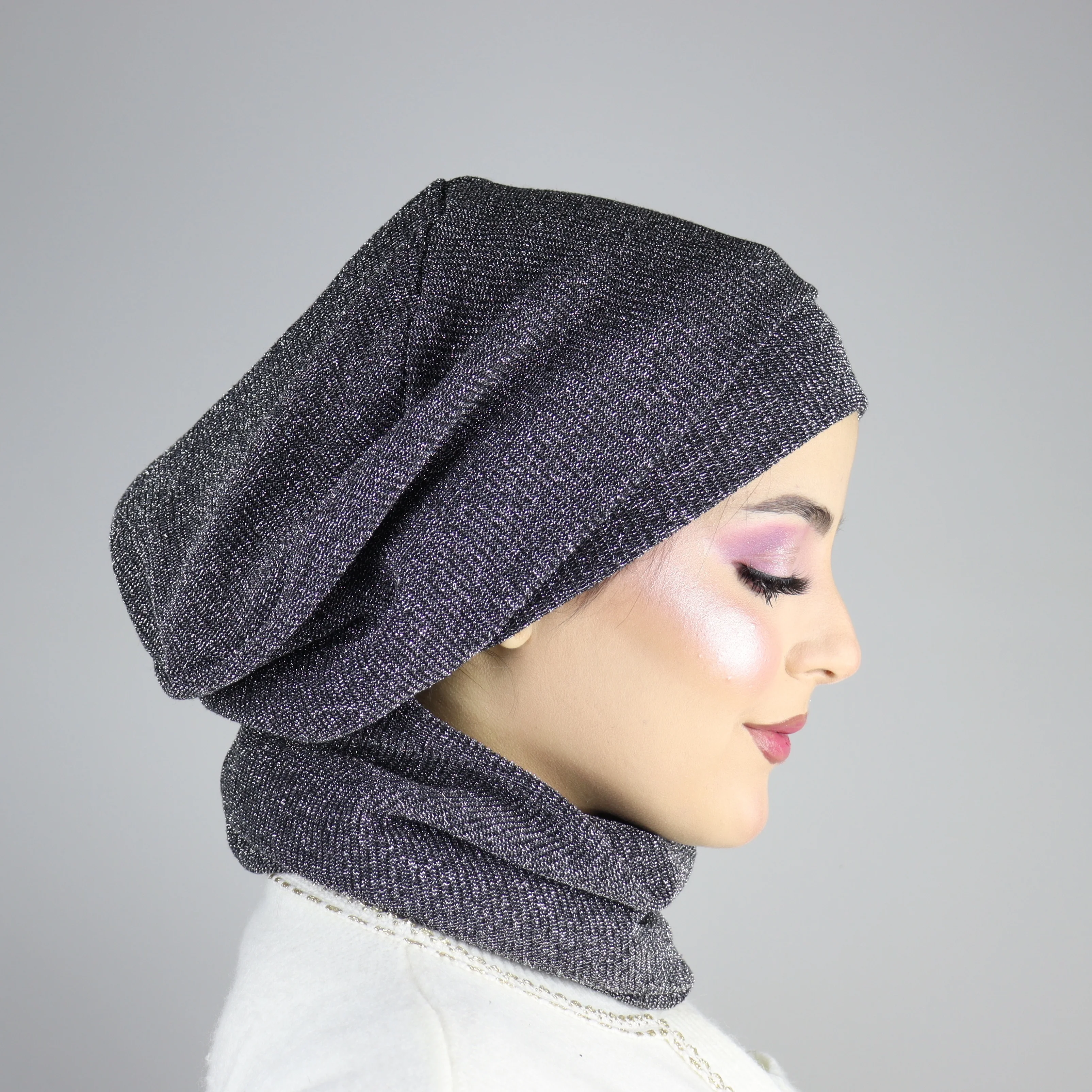 Turban Hiver 2 piéces Pailleté