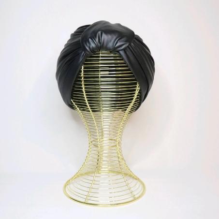 Turban Twist 3D Semi Cuir Noir