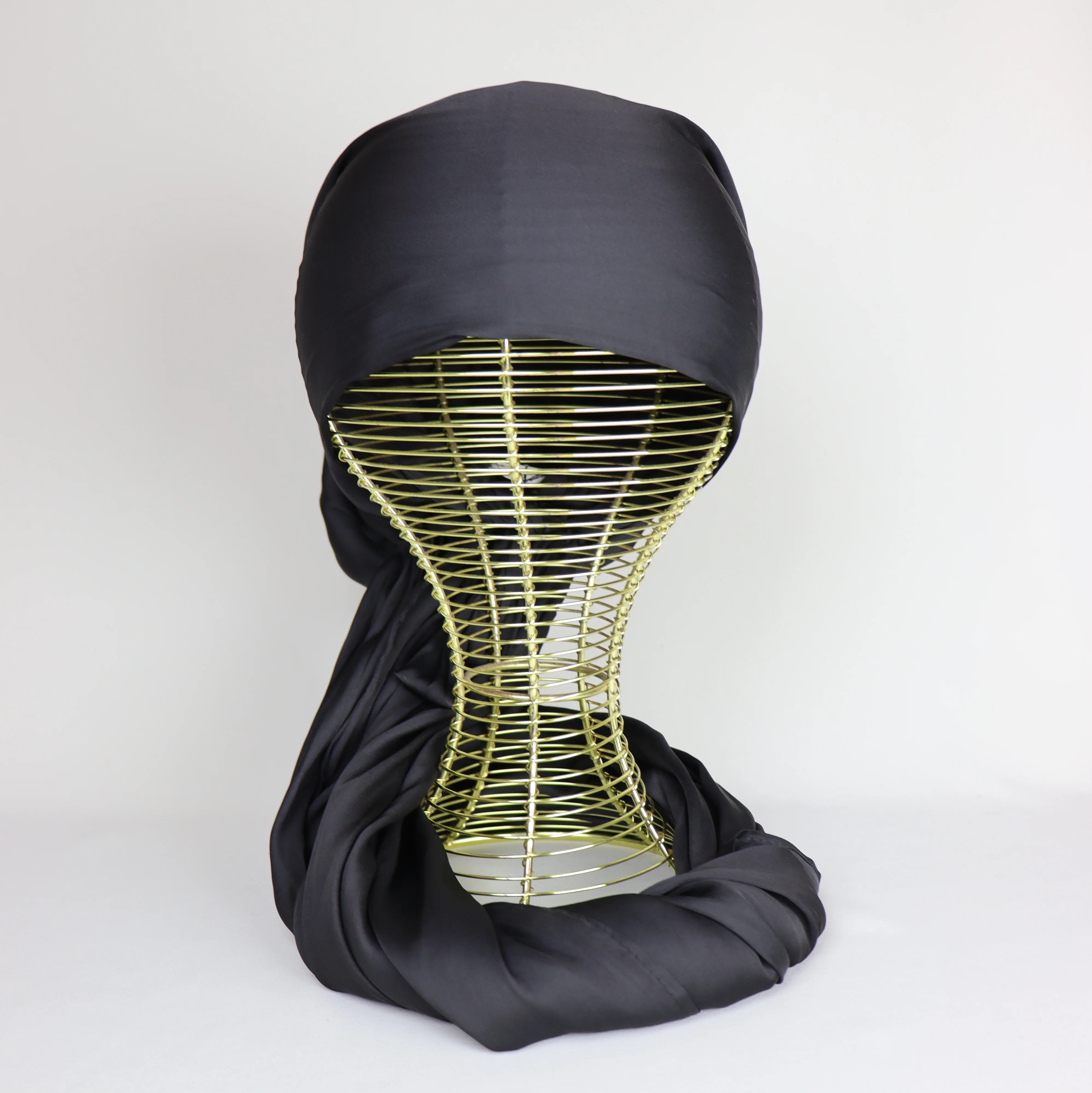 Turban chale ajustable satin demi soie