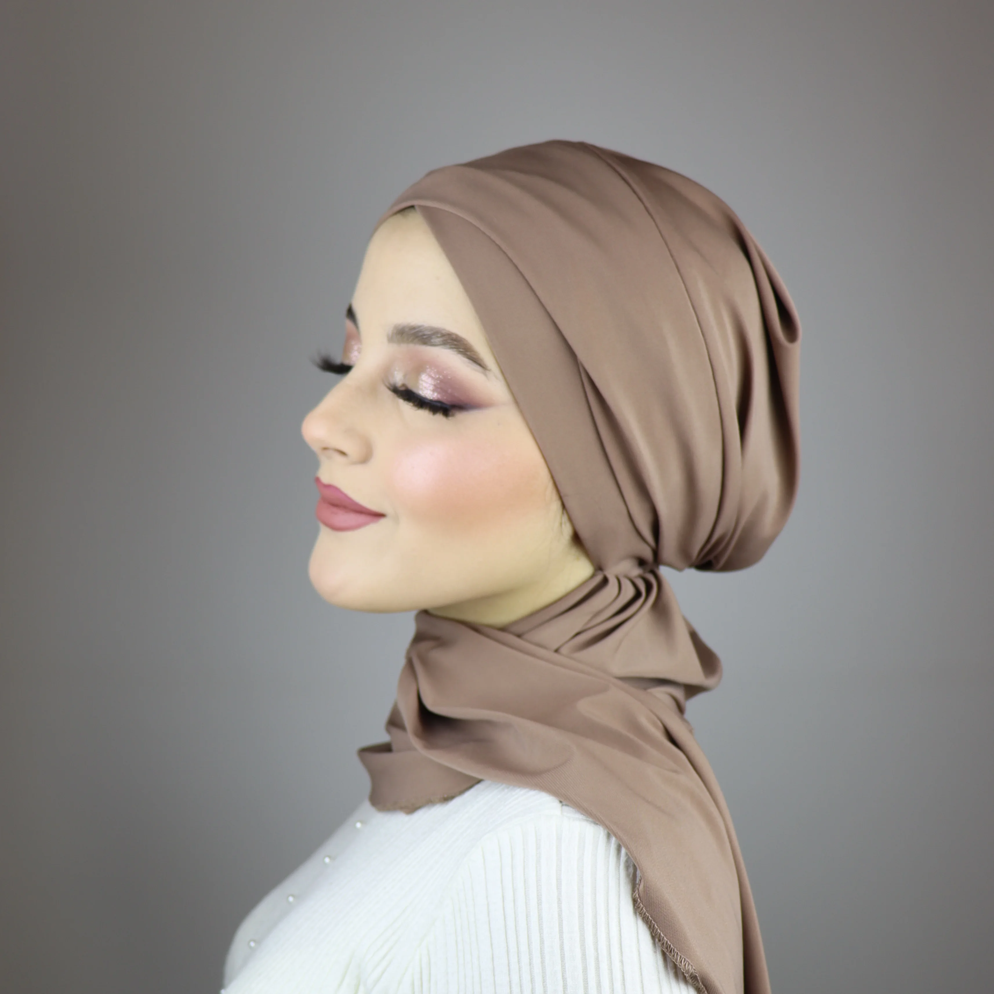 Turban chale Jasmine en crepe jersey
