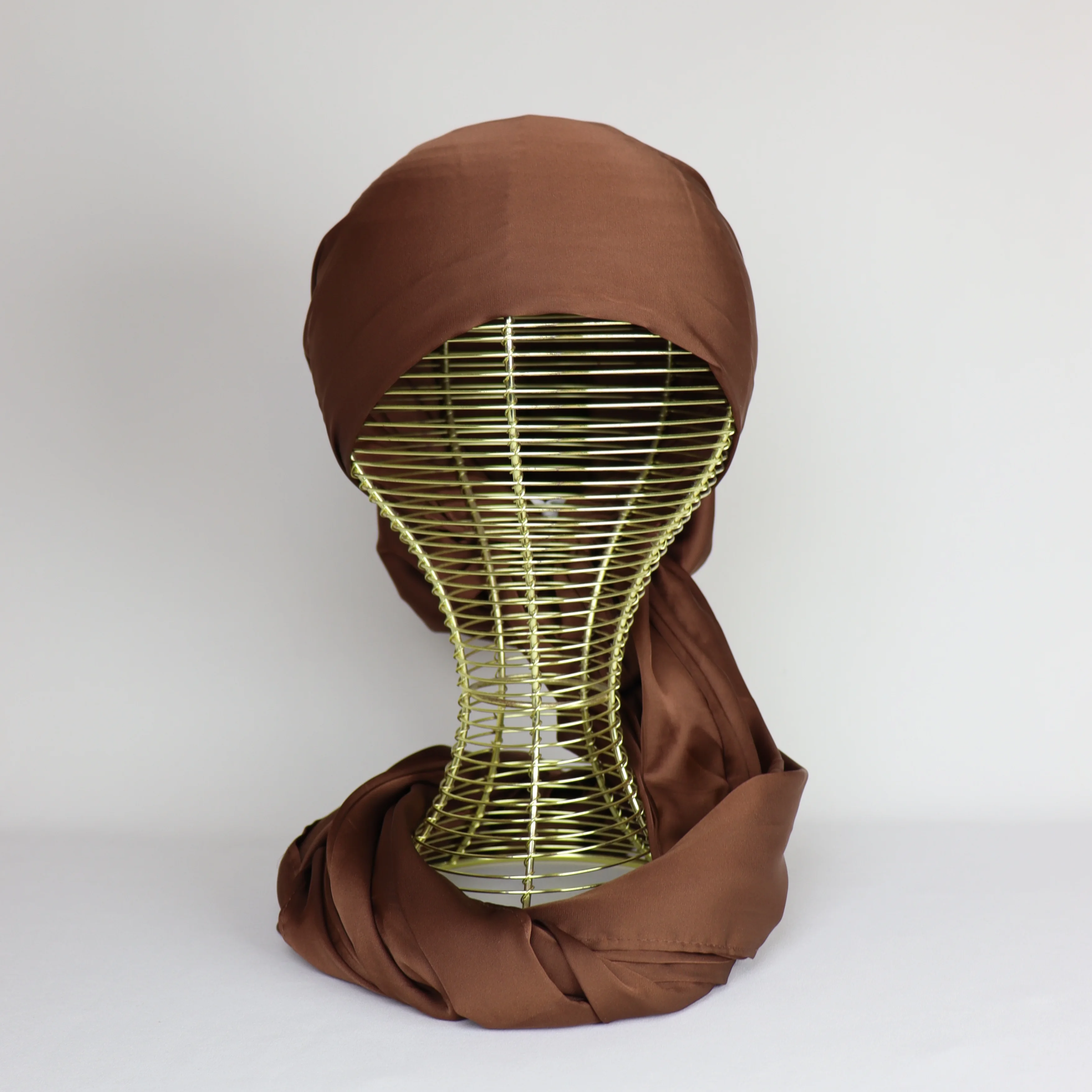 Turban chale ajustable satin demi soie