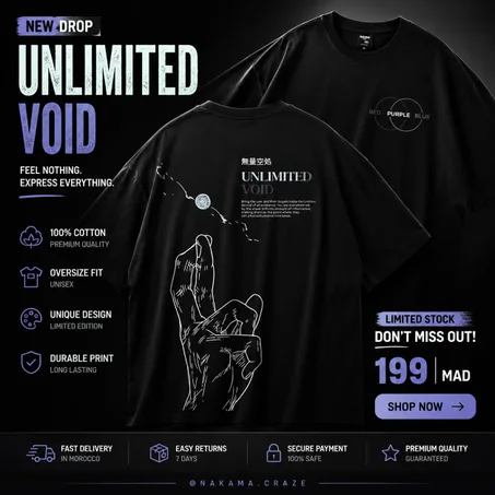 T-shirt gojo 🔵+🔴=🟣 Unlimited Void *jujutsu kaisen